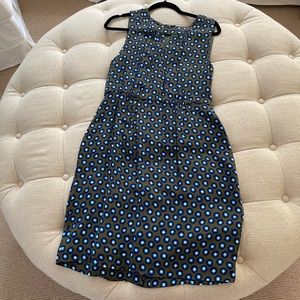 Jcrew sleeveless olive green dress with dots